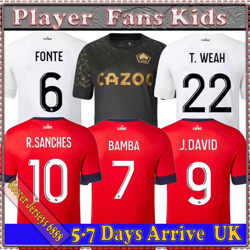 22 23 LOSC Lille soccer jersey Cabella DAVID FONTE BAMBA YAZICI football shirts 22 23 JIKONE T.WEAH L.ARAUJO M.Bayo Ismaily maillots de foot Adult Kids Kit home third, 22/23 players version away
22 23 LOSC Lille soccer jersey Cabella DAVID FONTE BAMBA YAZICI football shirts 22 23 JIKONE T.WEAH L.ARAUJO M.Bayo Ismaily maillots de foot Adult Kids Kit home third, 22/23 players version away