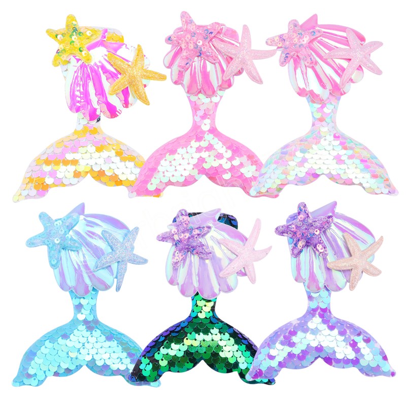 Children's Sequined Explosive Cartoon Sweet Starfish Scale Sequin Hair Clip Hairpin Jewelry Accessories Headwear