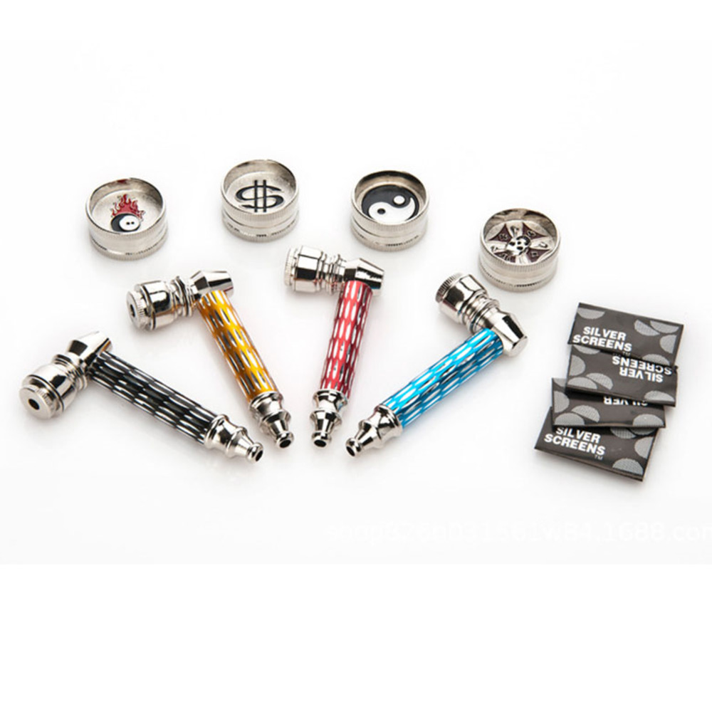 Smoking Metal Pipe W/ Grinder and Cap Tobacco Mini Hand Water Pipes Grinders 15PCS Wholesale
Smoking Metal Pipe W/ Grinder and Cap Tobacco Mini Hand Water Pipes Grinders 15PCS Wholesale