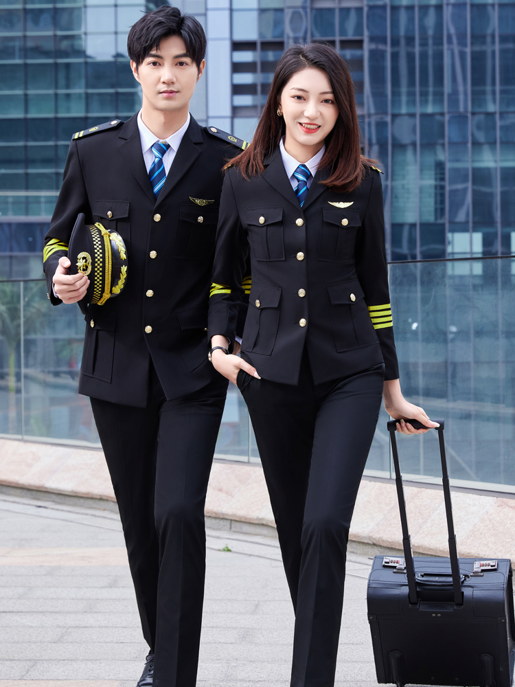 Men's Suits & Blazers Airline Occupation Pilot Women Trousers Set Spring Men Band Performance Clothing Security Work Uniform Airpot Protocol Clot