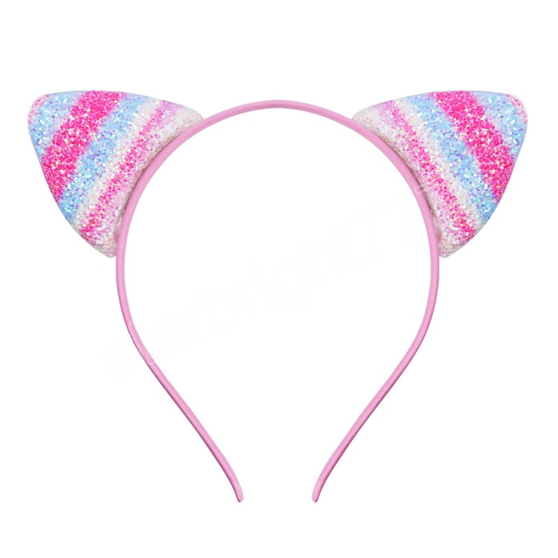 Children's Sequined Explosive Cartoon Sweet Headband Sequin Cat Ear Jewelry Accessories Headwear