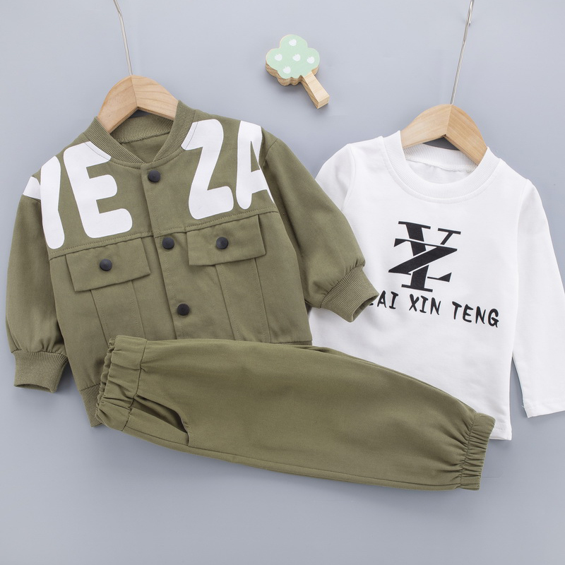 Clothing Sets hibobi Spring and Autumn Toddler Boy Letter Printing Coat Sweatshirt Pants 220909