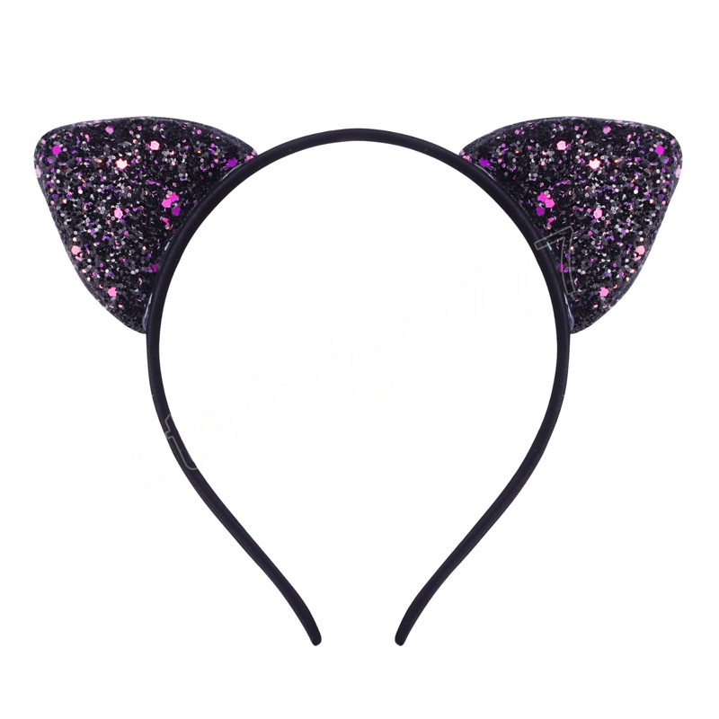 Children's Sequined Explosive Cartoon Sweet Headband Sequin Cat Ear Jewelry Accessories Headwear