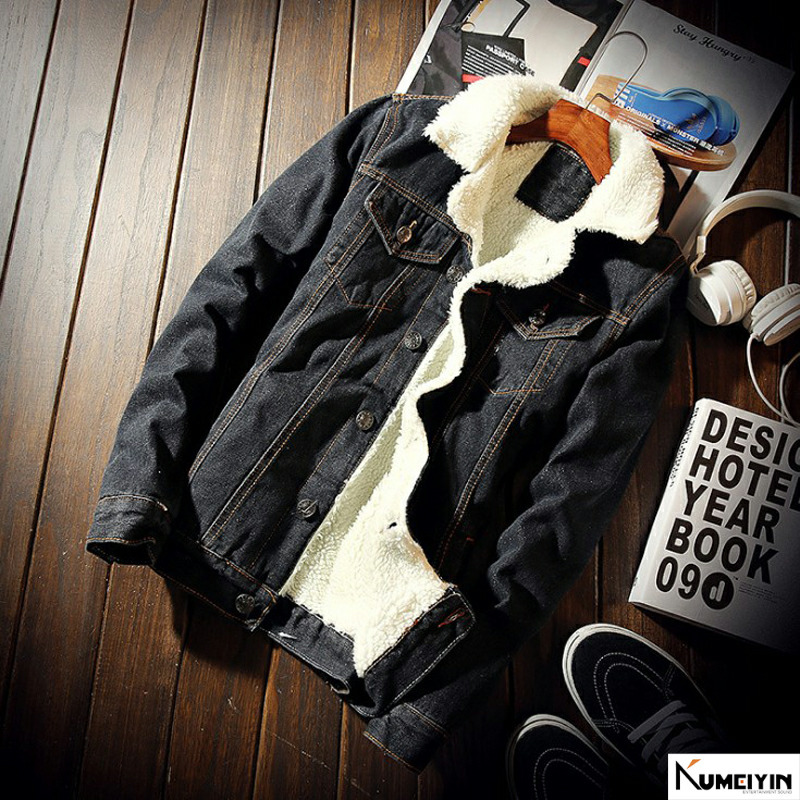 Men s Jackets Winter Denim Jacket Trendy Warm Wool Liner Coat Thicker Outwear Jean Cowboy Casual Outfits Plus Size 5XL 6XL 220909