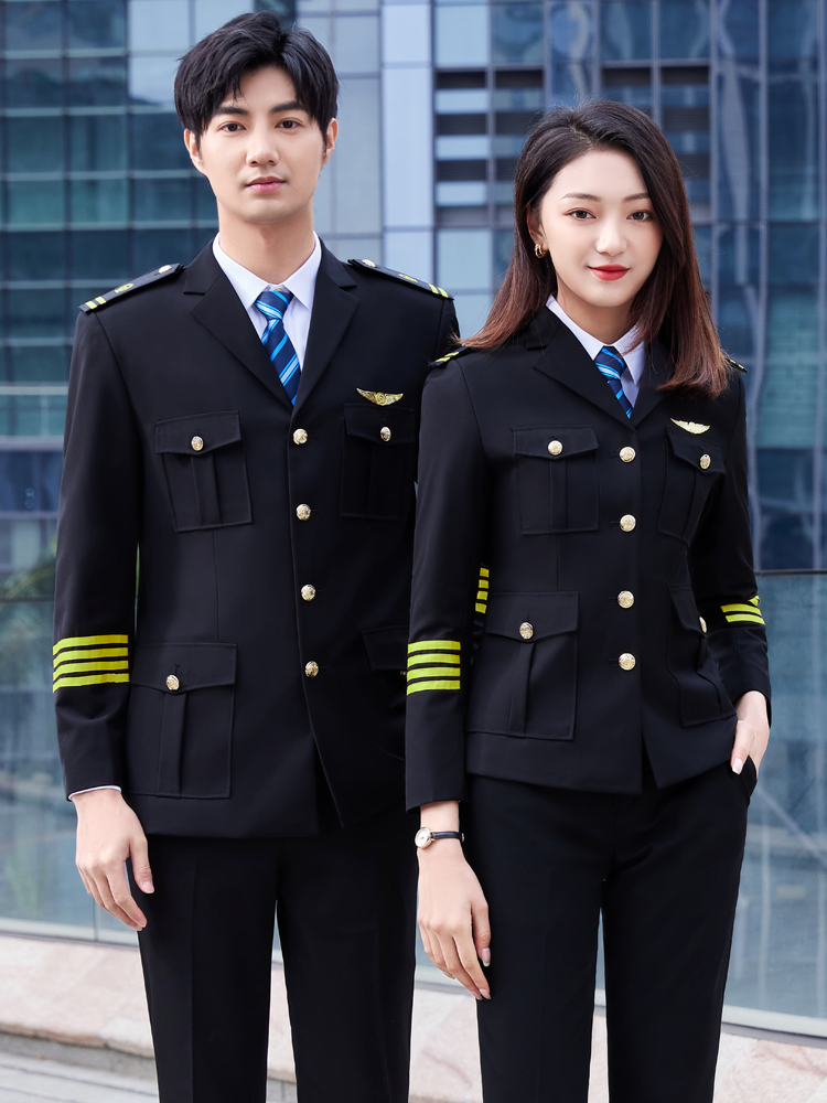 Men's Suits & Blazers Airline Occupation Pilot Women Trousers Set Spring Men Band Performance Clothing Security Work Uniform Airpot Protocol Clot