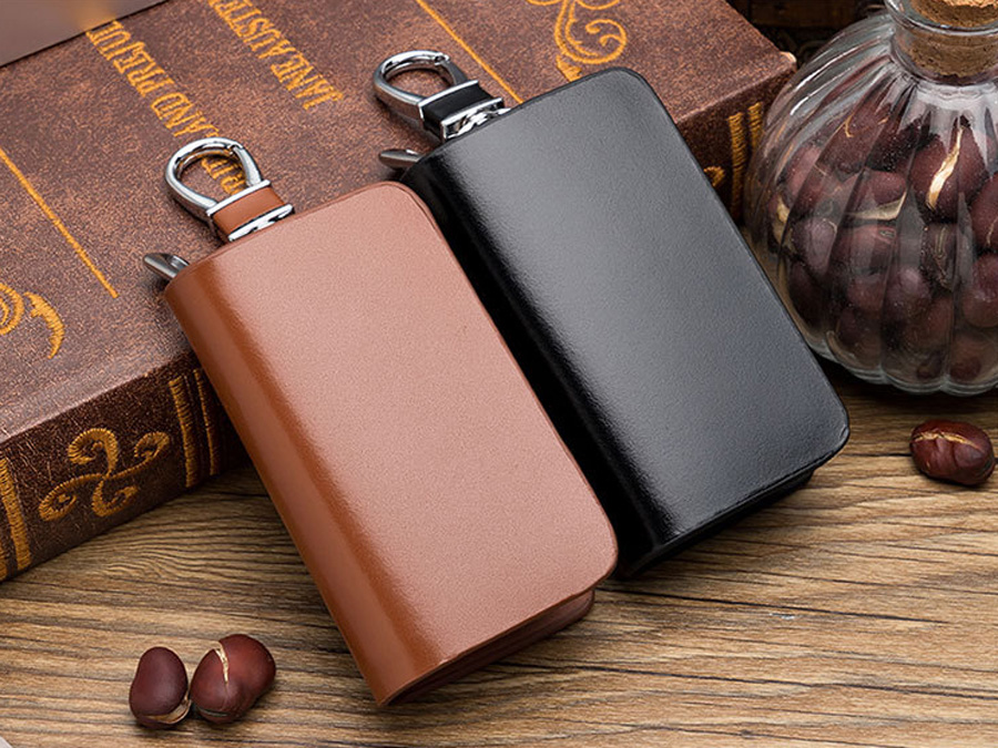 Universal genuine cowhide keybag men and women modified zipper universal remote control smart Protective car key Covers case bag