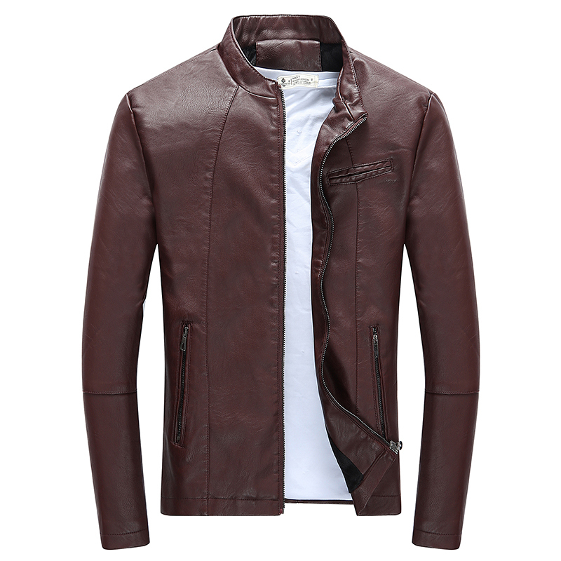 Men's Leather Faux Autumn Winter Casual Zipper PU Jacket Motorcycle Men Leisure Clothing Slim 220912