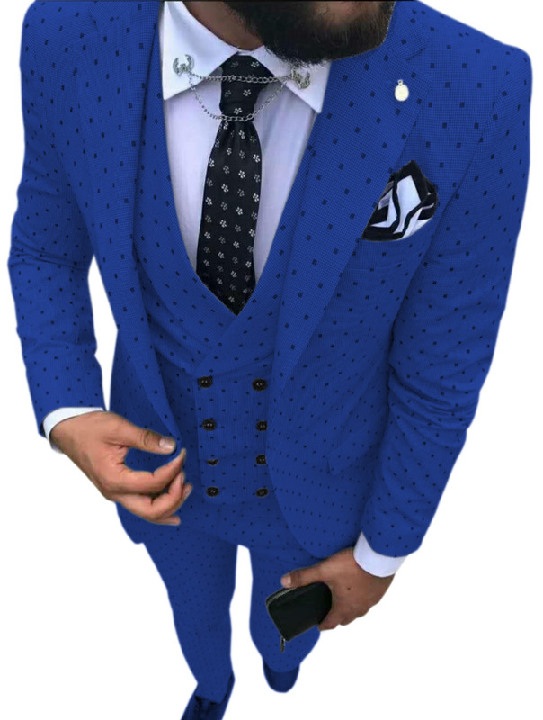 Men's Suits Blazers Mens suits Wave point Three Pieces Men Dress Casual office business For Wedding Blazer Vest Pants 220909