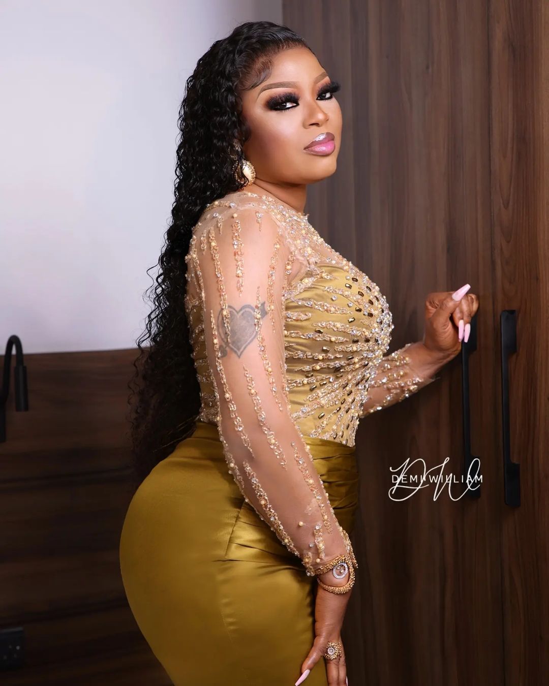 Arabic Aso Ebi Gold Mermaid Prom Dresses Beaded Crystals Evening Formal Party Second Reception Birthday Engagement Gowns Dress ZJ944