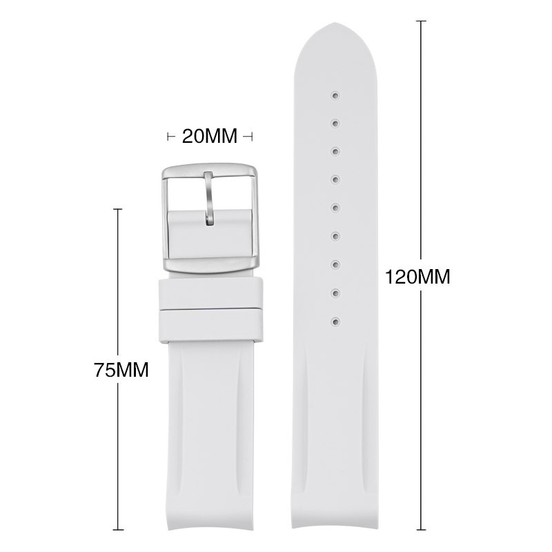 Watch Bands Curved End 20mm Rubber Strap Suitable for Moon Colorful band Fashion Acessories 220912