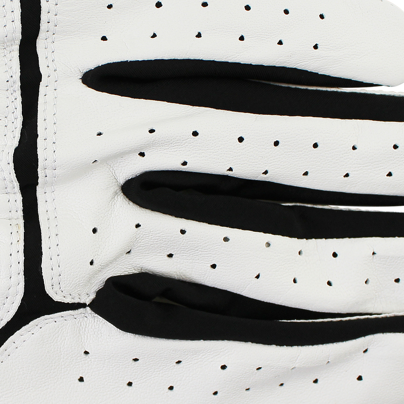 Five Fingers Gloves Sheepskin genuine leather Professional Golf Gloves For men white and black lycra Gloves Palm thickening Gift for golfer 220909