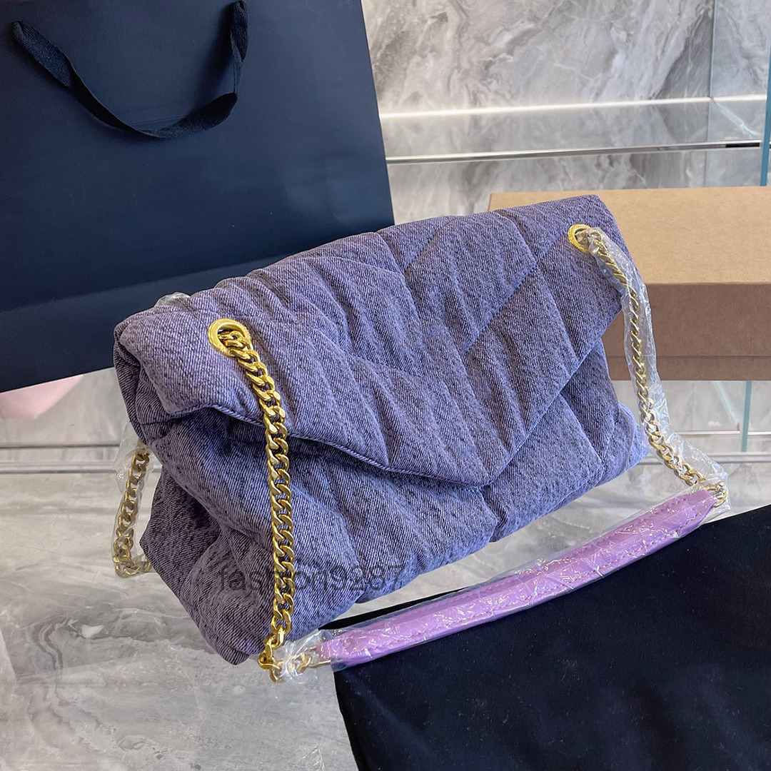 Classic LOULOU Puffer Y-shaped Seam Shoulder Bags Fashion Gold Original Hardware Chain Handbags High Quality Denim Flap Women Crossbody Bag, Blue
Classic LOULOU Puffer Y-shaped Seam Shoulder Bags Fashion Gold Original Hardware Chain Handbags High Quality Denim Flap Women Crossbody Bag, Blue