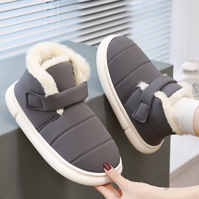 Boots Winter Soft Women Men Boots Down Warm Plush Ankle Snow Female Thick Boots Shoes Couple Toddler Indoor Home Fur Footwear 220912