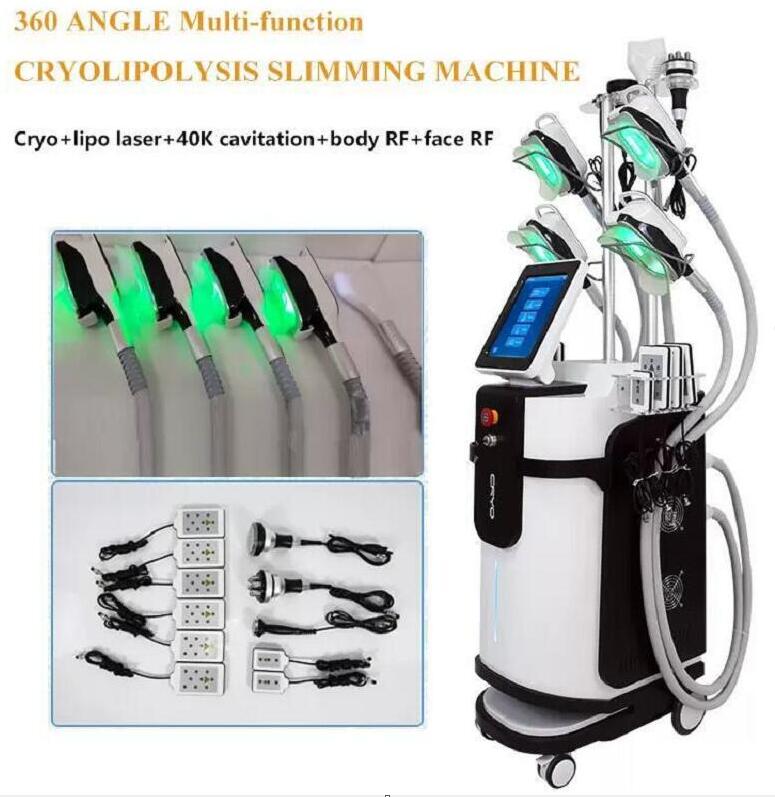 Dirct Result slimming Machine 5 Handles 360 Cryo fat freeze with 80k Ultrasonic Cavitation Tripolar Radio frequency Cryolipolysis Fat Vacuum beauty eq