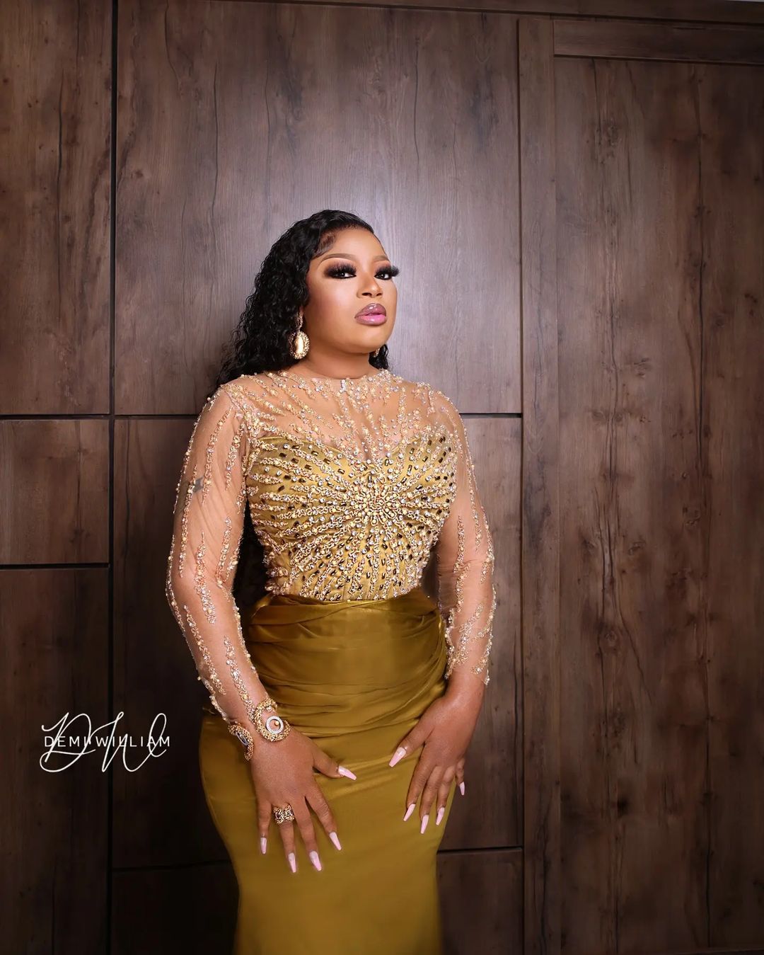 Arabic Aso Ebi Gold Mermaid Prom Dresses Beaded Crystals Evening Formal Party Second Reception Birthday Engagement Gowns Dress ZJ944