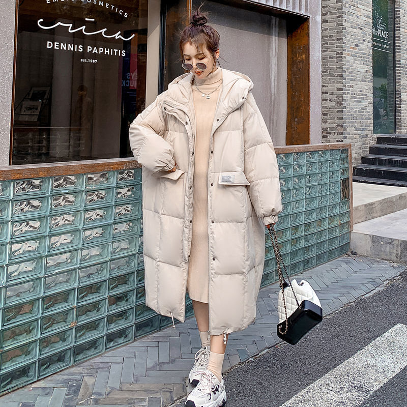 Women's Down Parkas Long Keep Warm Coat Women's Over-the-knee Korean Winter Cotton-padded Jacket Thickened Down Padded Jacket 220909