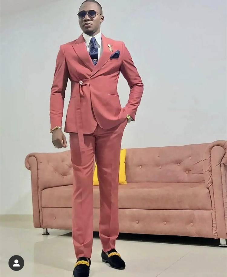 Men's Suits Blazers Pink Fashion Men Suits With Belt Lapel Wedding Slim Fit Groom Tuxedo Terno Masculino Prom Blazer 2 Pc Jacket Pant 220909