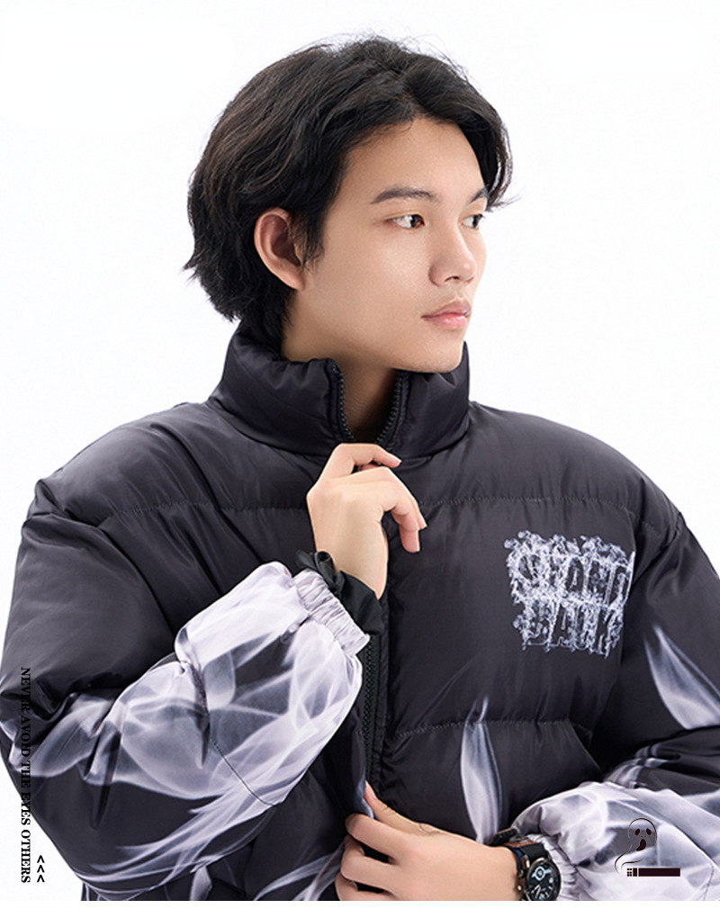 Men's Down Parkas Vintag Bubble Hoody Parkas Coats Mens Hip Hop Streetwear Winter Thick Warm Coat Men Harajuku Fluffy Oversize Down Jacket Clothe