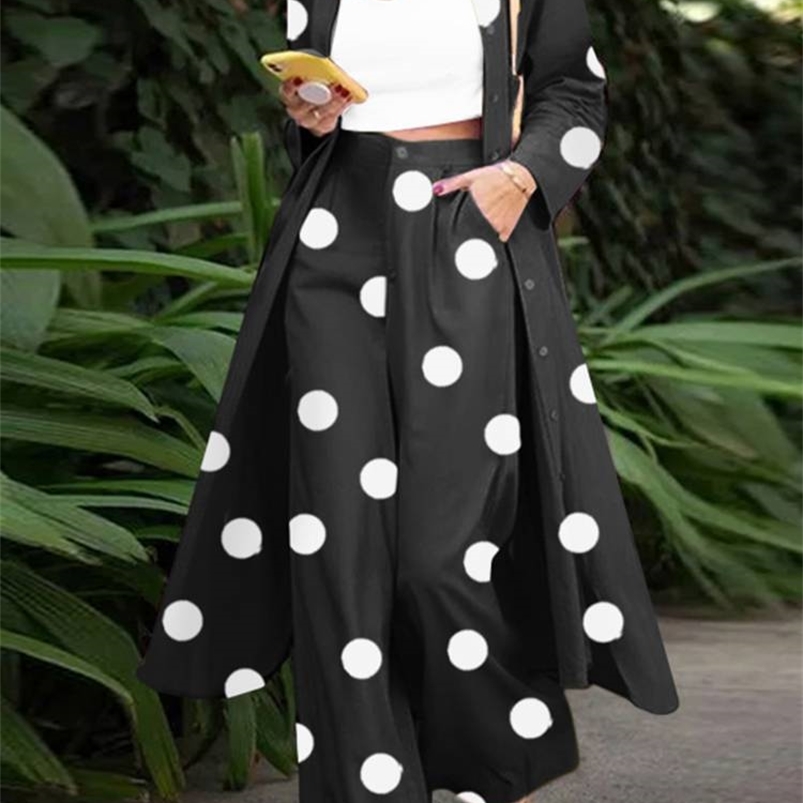 Women's Two Piece Pants ZANZEA 2PCS Fashion Women Bohemian Polka Dot Tracksuit Spring Long Sleeve Blouse Wide Leg Trousers Suits Loose Urban Pant Sets 220912, Yellow
Women's Two Piece Pants ZANZEA 2PCS Fashion Women Bohemian Polka Dot Tracksuit Spring Long Sleeve Blouse Wide Leg Trousers Suits Loose Urban Pant Sets 220912, Yellow