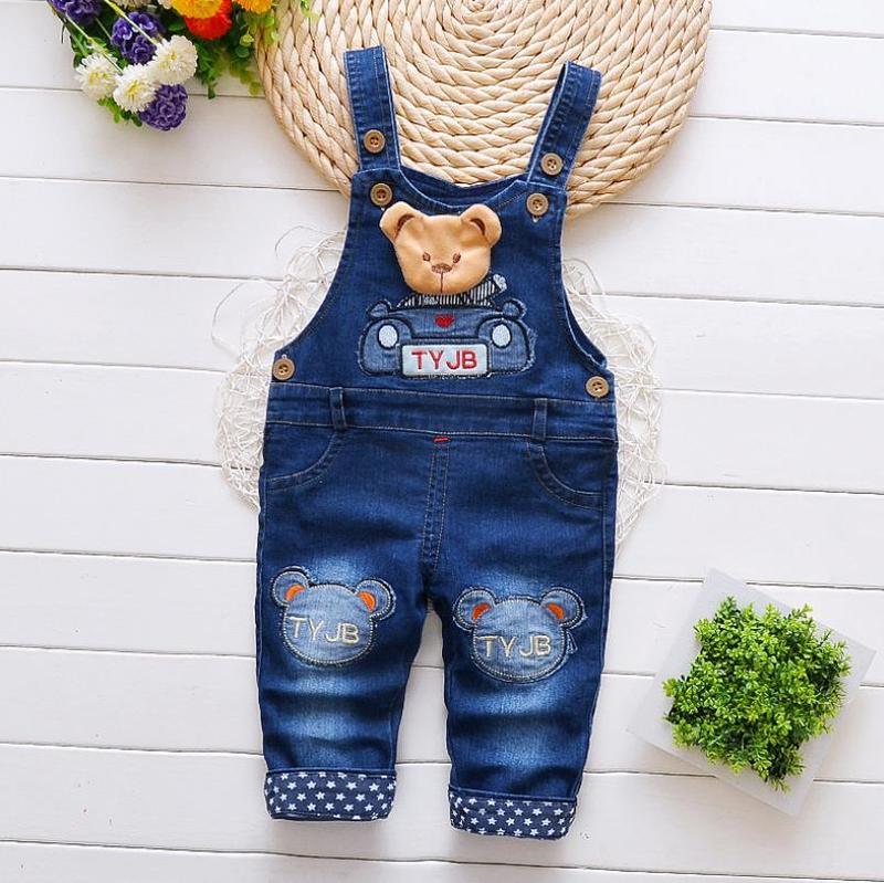 Overalls 1-4Y Kids Pants Cartoon Denim Overall For Girl Bib Jeans Boy Overalls Baby Rompers Jeans Children Jum psuit boy Pants 220909