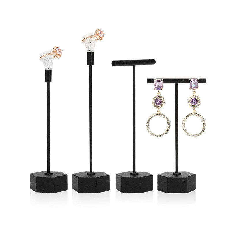 Jewelry Boxes Display T Bar Earrings Show Stand Shelf Metel Ring Holder Rack s Organizer Home Decoration 220912