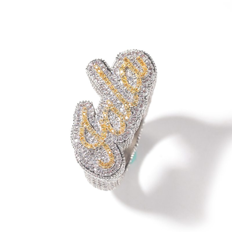 Wedding Rings Uwin Custom Name Script Font Luxury Full Iced Out AAA Cubic Zirconia Hiphop Band Personalized Rapper Style Jewelry 220912