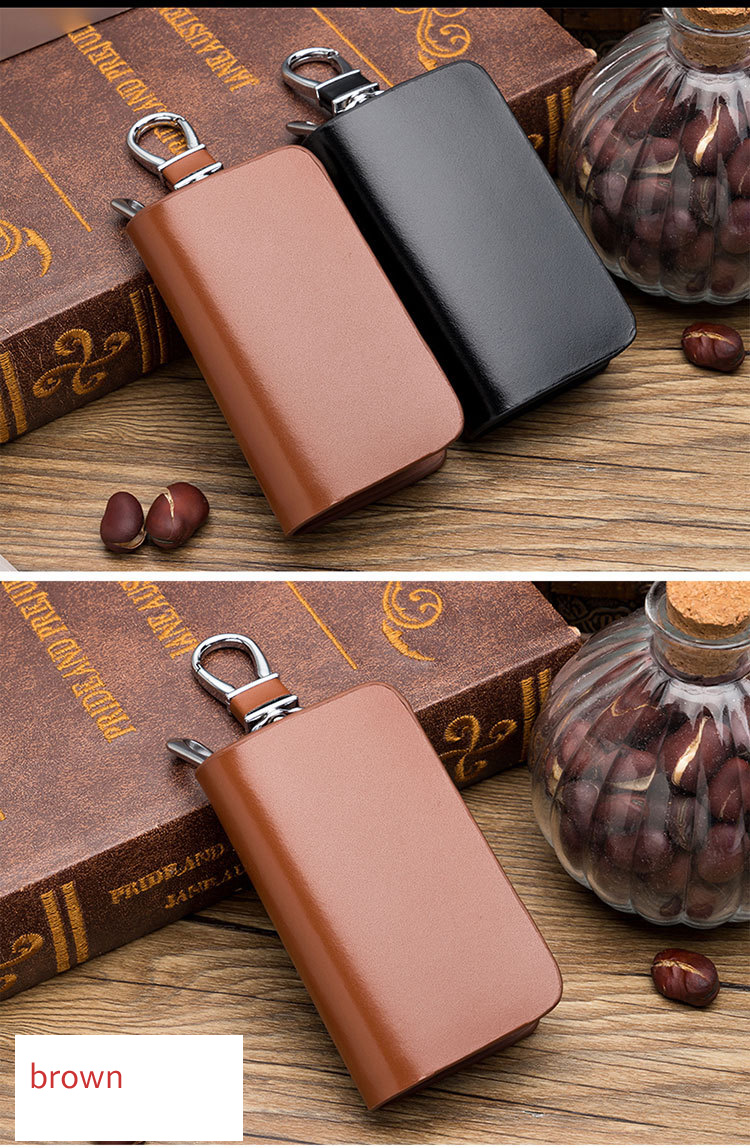 Universal genuine cowhide keybag men and women modified zipper universal remote control smart Protective car key Covers case bag