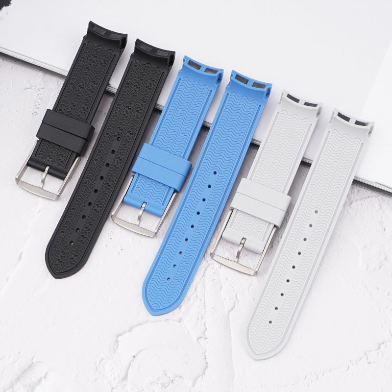 Watch Bands Curved End 20mm Rubber Strap Suitable for Moon Colorful band Fashion Acessories 220912