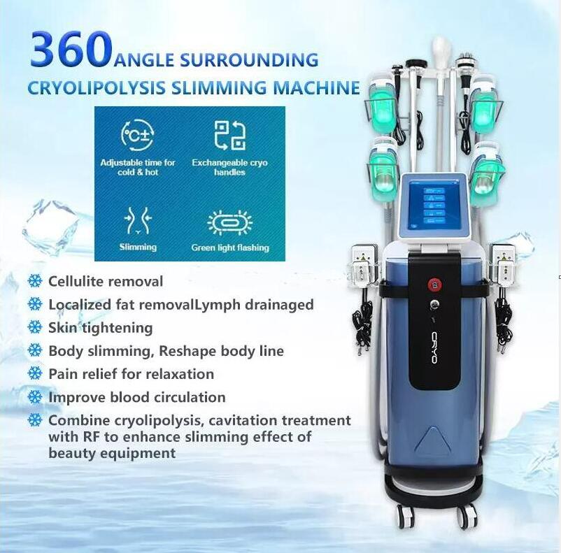Professional 5 handles cryo slimming Machine Lipo Massage Cryolipolyse Fat Freezing Slim Treatment Body shape Freeze 40k Cvitation Rf Lipolaser beauty