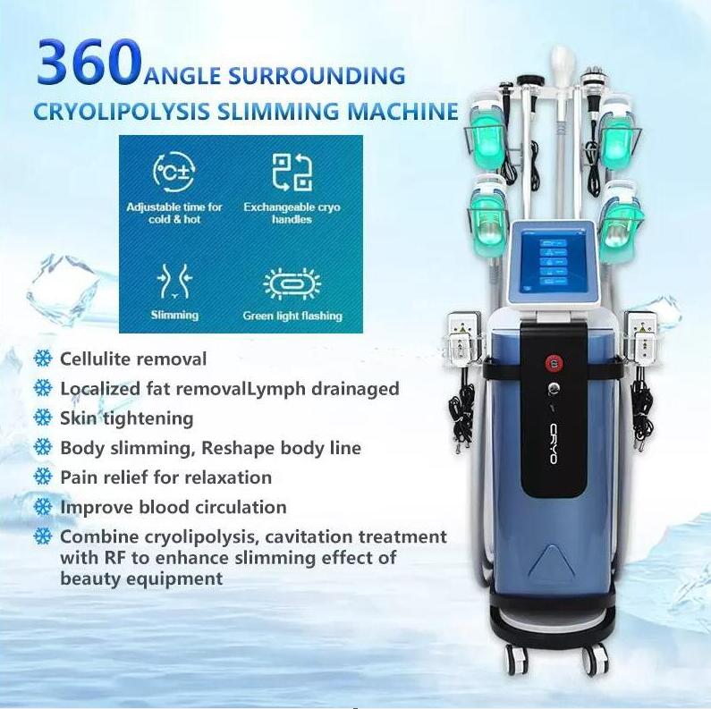 Powerful 5 handles cryo slimming Machine Lipo Massage Cryolipolyse Fat Freezing Slim Treatment Body Reshape Freeze 40k Cvitation Rf Lipolaser beauty e
