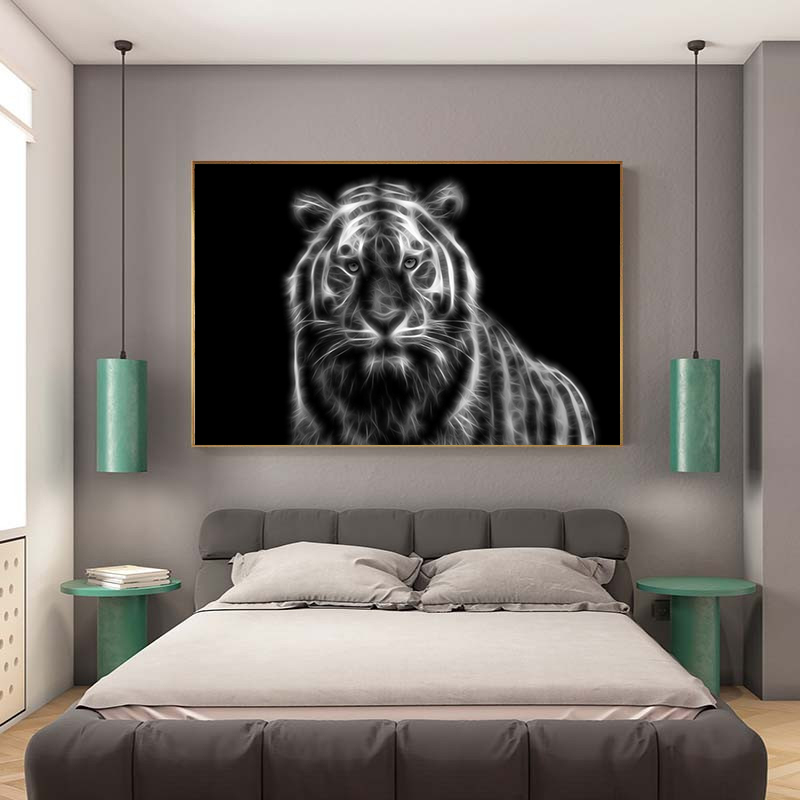 Canvas Painting Abstract Black and White Lion Wild Animal Posters and Prints Modern Wall Art Picture Living Room Cuadros Decor