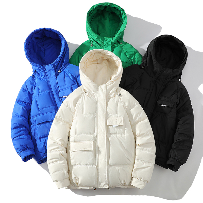 Men's Down Parkas Winter Cotton Padded Jacket Men Coat Down Jacket Rest Fashion Cotton Coat Loose Large Size Thickened Warm Mens Hooded Jacket 22