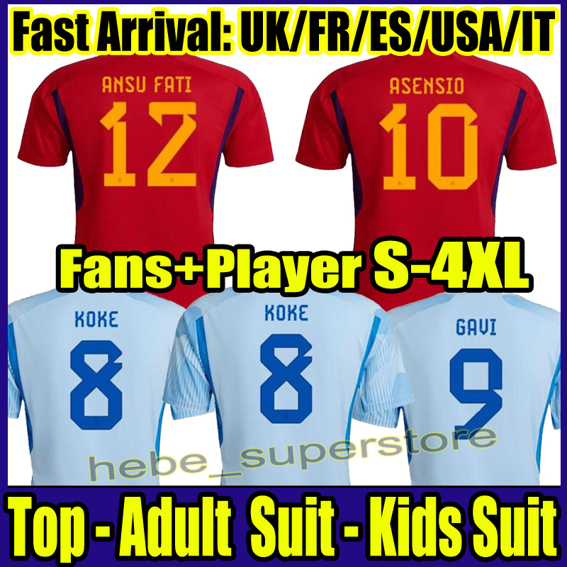 2022 Spain soccer jerseys Espana ANSU FATI ASENSIO MORATA FERRAN GAVI AZPILICUETA 22 23 WORLD RAMOS CUP fans Player version football shirts men kit kids equipment, Home
2022 Spain soccer jerseys Espana ANSU FATI ASENSIO MORATA FERRAN GAVI AZPILICUETA 22 23 WORLD RAMOS CUP fans Player version football shirts men kit kids equipment, Home