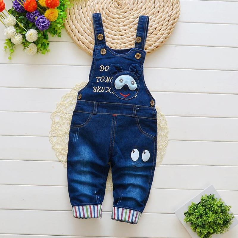 Overalls 1-4Y Kids Pants Cartoon Denim Overall For Girl Bib Jeans Boy Overalls Baby Rompers Jeans Children Jum psuit boy Pants 220909