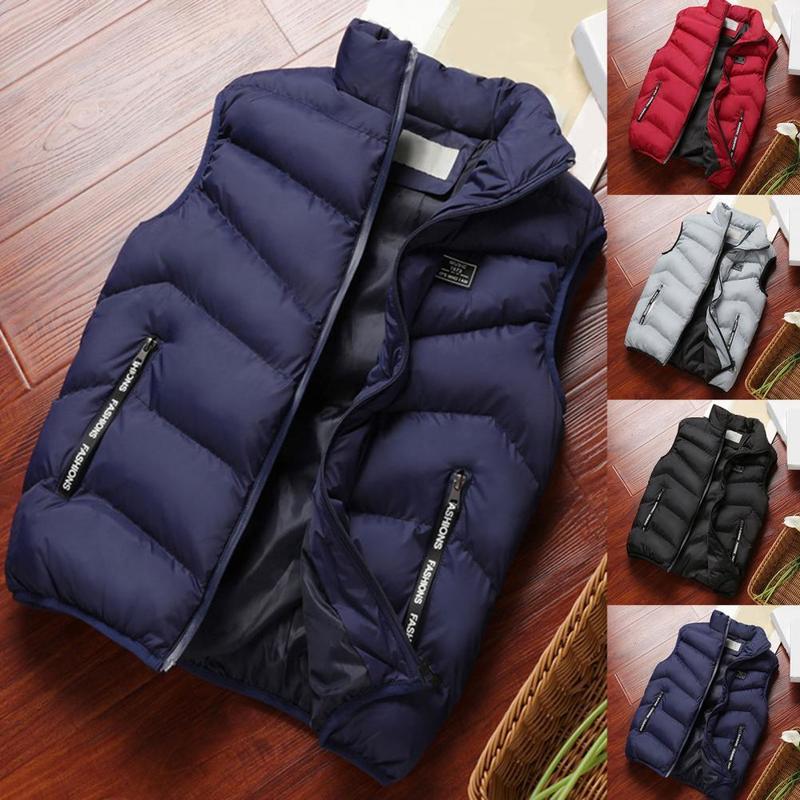 Men's Down Parkas Fashion Men Jacket Sleeveless Vest Spring Thermal Soft Vests Casual Coats Male Cotton Men's Vest Men Thicken Waistcoat 220
