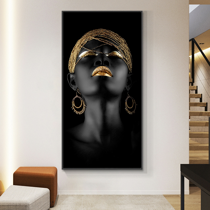 Canvas Painting Woman Oil on African Art Black and Gold Cuadros Posters and Prints Scandinavian Wall Art Picture for Living Room NO FRAME
Canvas Painting Woman Oil on African Art Black and Gold Cuadros Posters and Prints Scandinavian Wall Art Picture for Living Room NO FRAME