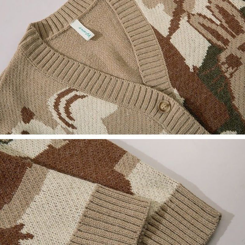 Mens Sweaters Vintage Cardigan Oversized Sweater Japanese Harajuku Knitted Sweater Pullover Hip Hop Streetwear Loose Knitwear Tops 220912