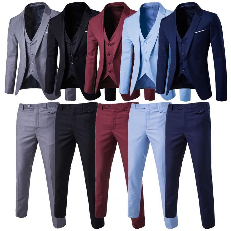 Men's Suits Blazers Four Seasons 1 Set Stylish Korean Style Jacket Zipper Fly Trousers Soft Blazer Pants Lapel for Wedding 220909