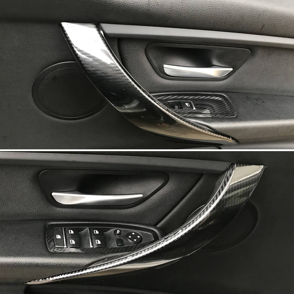 For BMW 3 Series F30 F31 2013-2019 Interior Central Control Panel Door Handle 5D Carbon Fiber Stickers Decals Car styling Accessorie