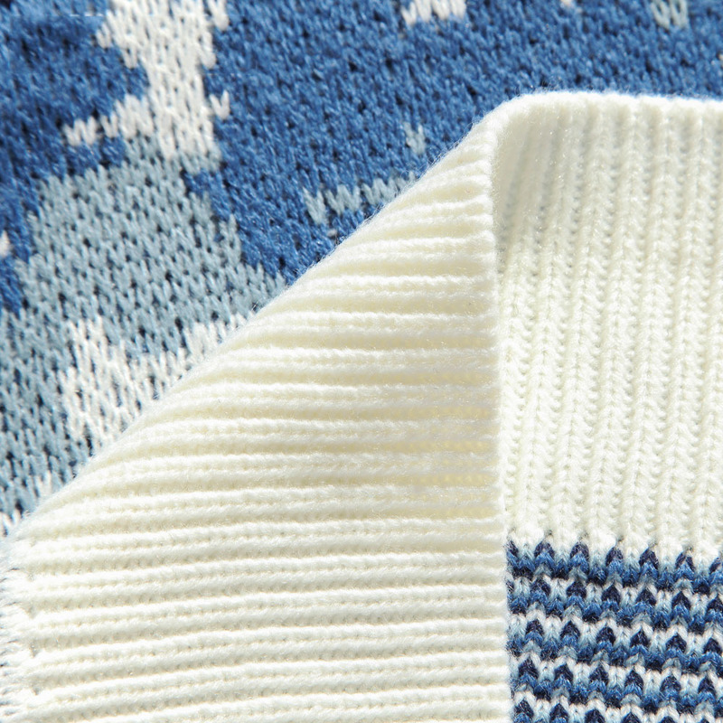 Mens Sweaters Japanese Raw Snow Mountain Jacquard Round Collar Sweater Mens Loose Korean Version Of The Trend Set Couple Knit Shirt Men And W 220912