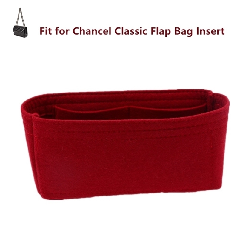 

Cosmetic Bags Cases Fits For classic flap insert 20cm CF bag organizer Makeup bucket luxury Handbag Portable base shaper CFJumbo 220909, Burgundy