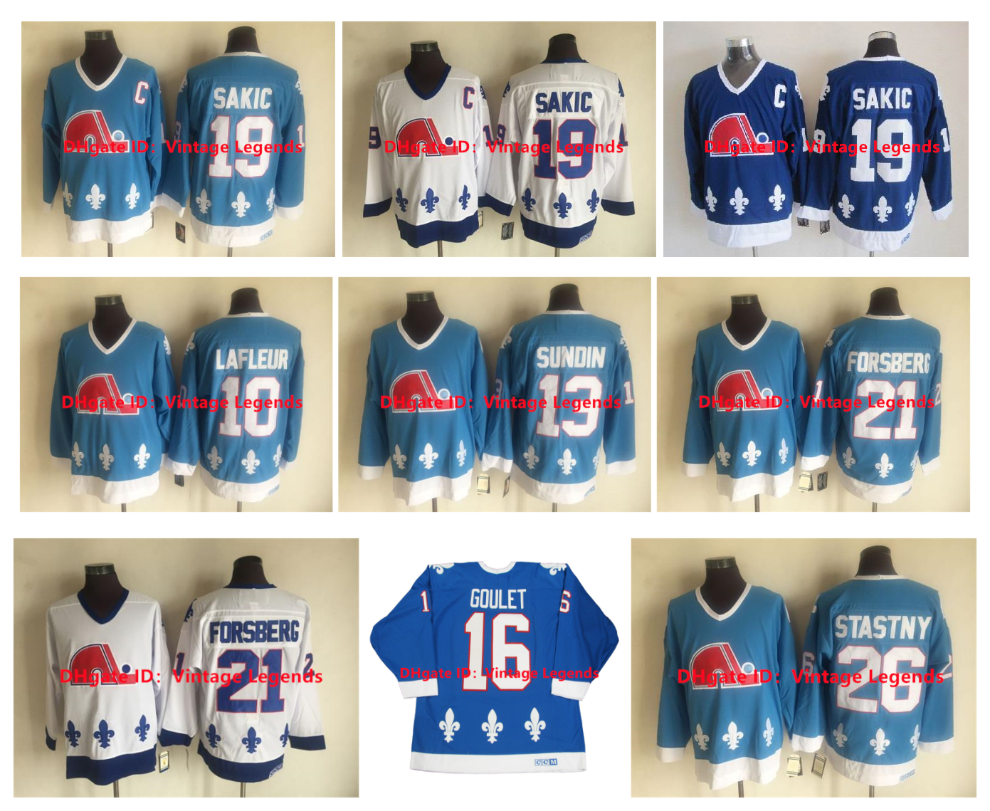 CCM Vintage Quebec Nordiques Hockey Jersey 19 Joe Sakic 13 Mats Sundin 21 Peter Forsberg 10 Guy Lafleur 16 MICHEL GOULET 26 Peter Stastny White Blue 100% Stitching, As pic
CCM Vintage Quebec Nordiques Hockey Jersey 19 Joe Sakic 13 Mats Sundin 21 Peter Forsberg 10 Guy Lafleur 16 MICHEL GOULET 26 Peter Stastny White Blue 100% Stitching, As pic