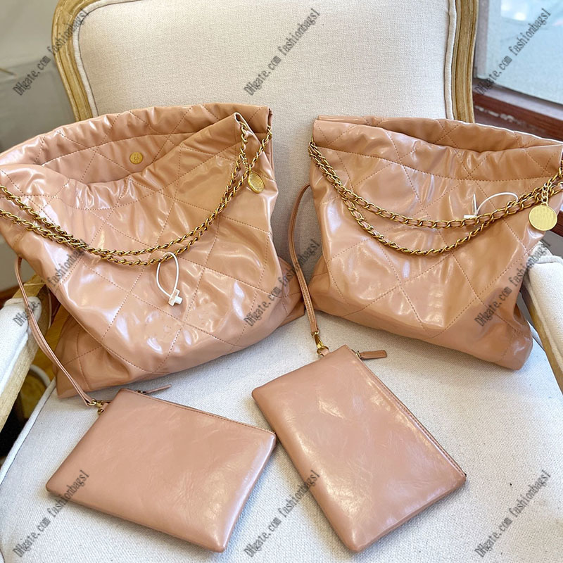 22ss Women Classic Plaid Gold Coin Tote Bag Luxury Quilted Oil Wax Leather Large Capacity Double Chain Messenger Designer Trash Bag One Shoulder Key Pouch Purse, Pink
22ss Women Classic Plaid Gold Coin Tote Bag Luxury Quilted Oil Wax Leather Large Capacity Double Chain Messenger Designer Trash Bag One Shoulder Key Pouch Purse, Pink