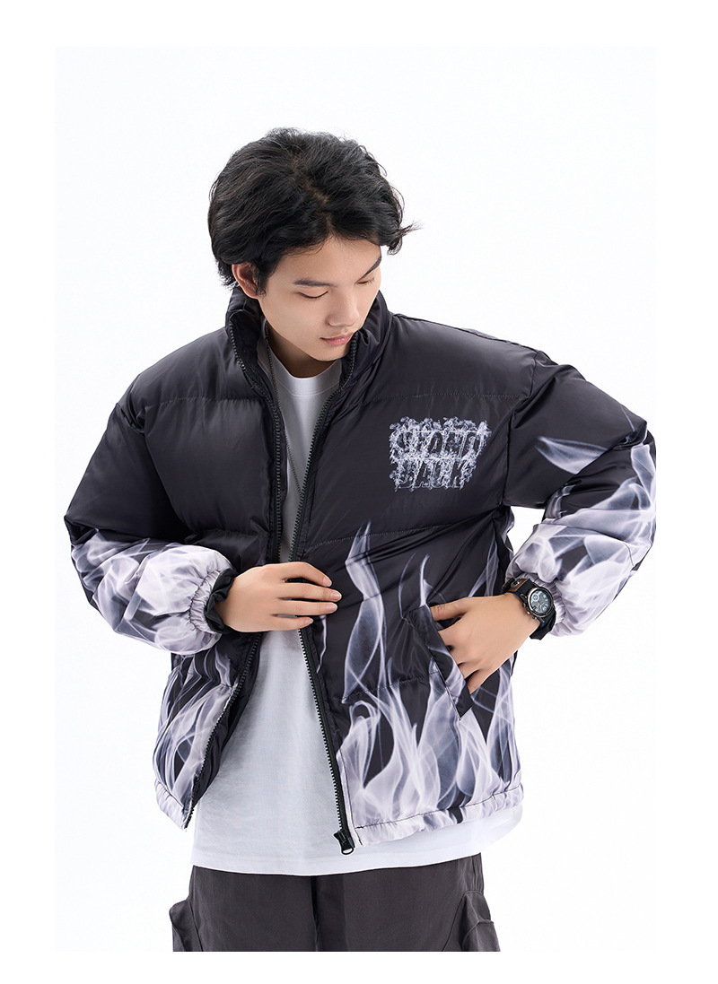 Men's Down Parkas Vintag Bubble Hoody Parkas Coats Mens Hip Hop Streetwear Winter Thick Warm Coat Men Harajuku Fluffy Oversize Down Jacket Clothe