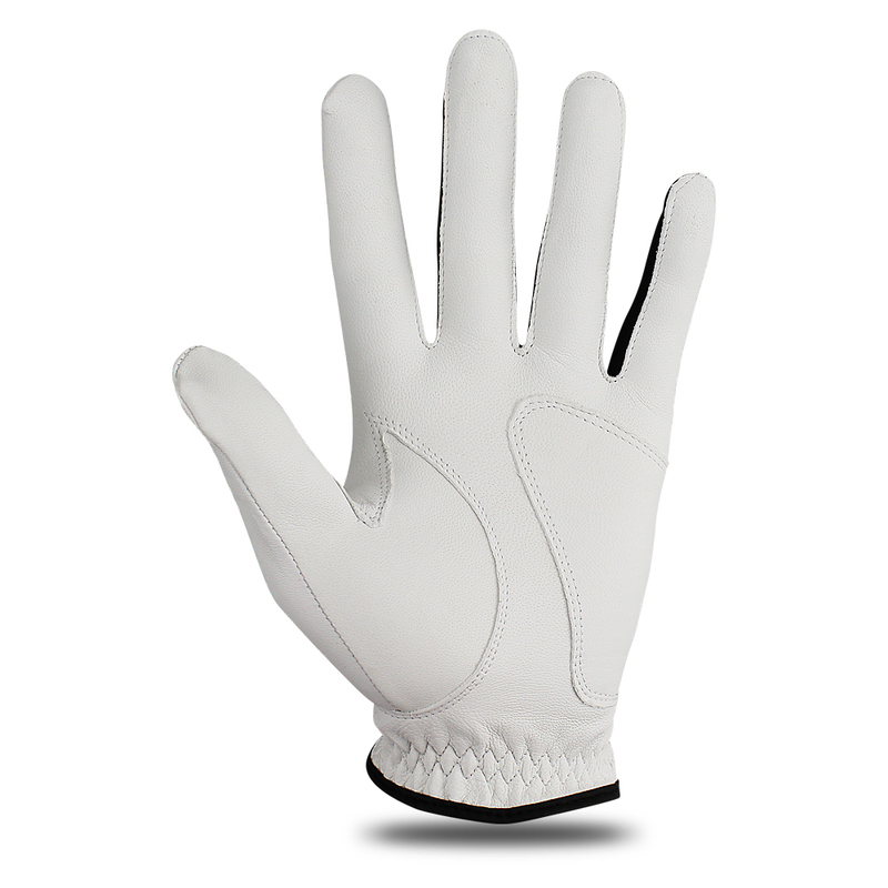 Five Fingers Gloves Sheepskin genuine leather Professional Golf Gloves For men white and black lycra Gloves Palm thickening Gift for golfer 220909