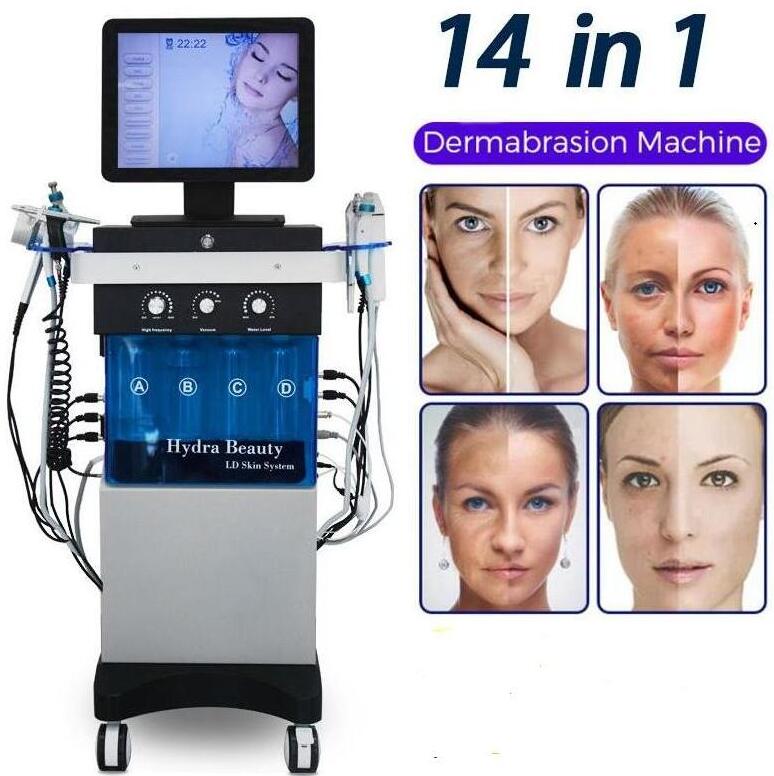 SPA use Hydro Facial Machine Dermabrasion peelig Skin Cleansing Face Treatment Ultrasound RF Microdermabrasion Oxygen Gun acne wrinkles removal