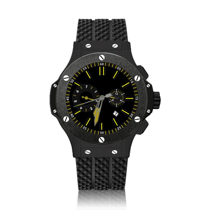 AAA men's luxury automatic mechanical machinery watch brand BIG black stainless steel case rubber strap six-hand multi-function dial BANG, Packing box
AAA men's luxury automatic mechanical machinery watch brand BIG black stainless steel case rubber strap six-hand multi-function dial BANG, Packing box