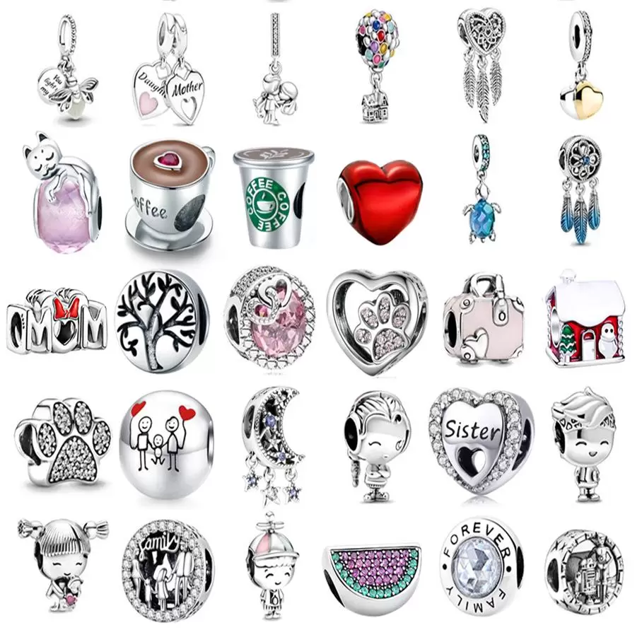 New Popular 925 Sterling Silver for Charm Beads Bracelet Necklace DIY Ladies Fashion Classic Luxury Jewelry Fashion Accessories with Gifts