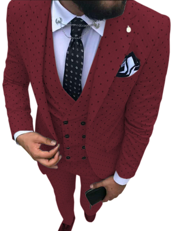 Men's Suits Blazers Mens suits Wave point Three Pieces Men Dress Casual office business For Wedding Blazer Vest Pants 220909