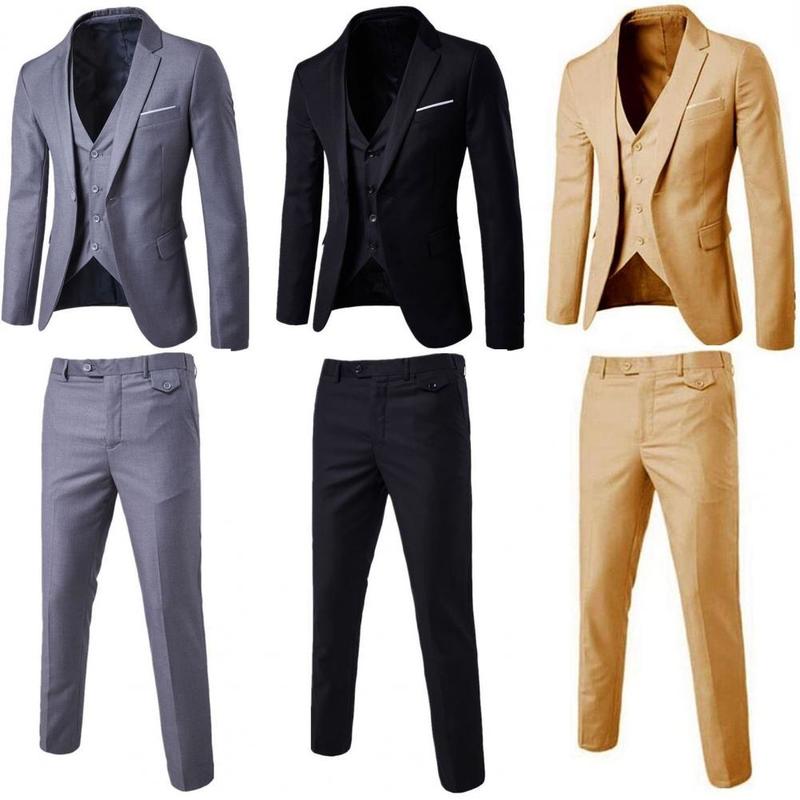 Men's Suits Blazers Four Seasons 1 Set Stylish Korean Style Jacket Zipper Fly Trousers Soft Blazer Pants Lapel for Wedding 220909